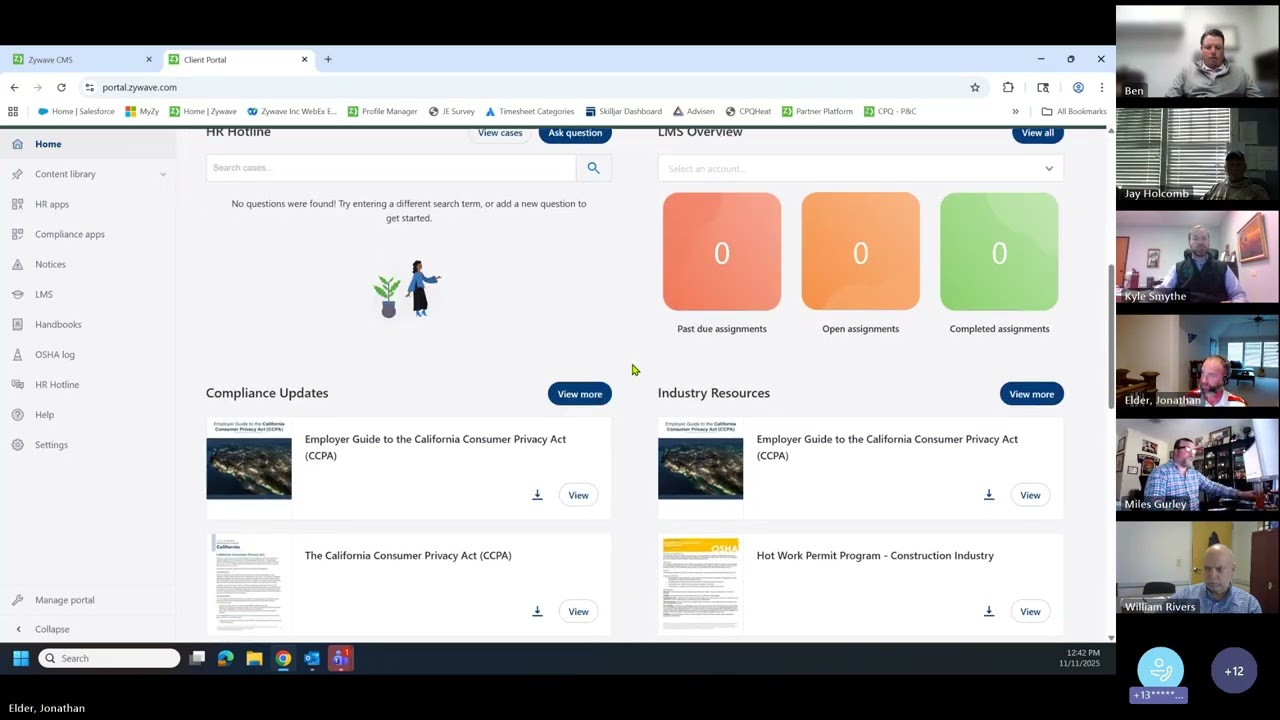 Zywave Client Portal Training - Pilot Risk Management - Meeting Recording
