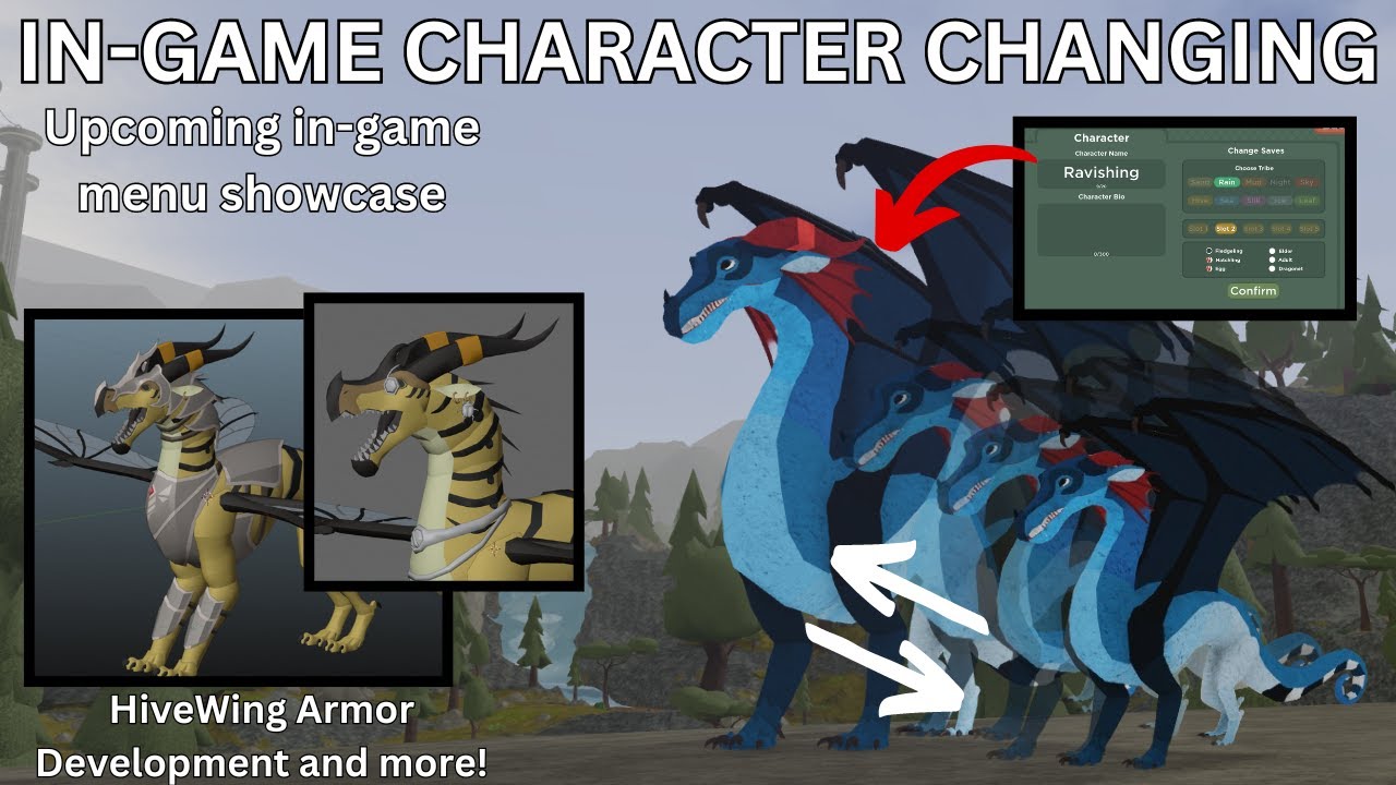 Changing Characters, Name, and Bio In-Game, HiveWing Accessories, and more... | Wings of Fire Roblox