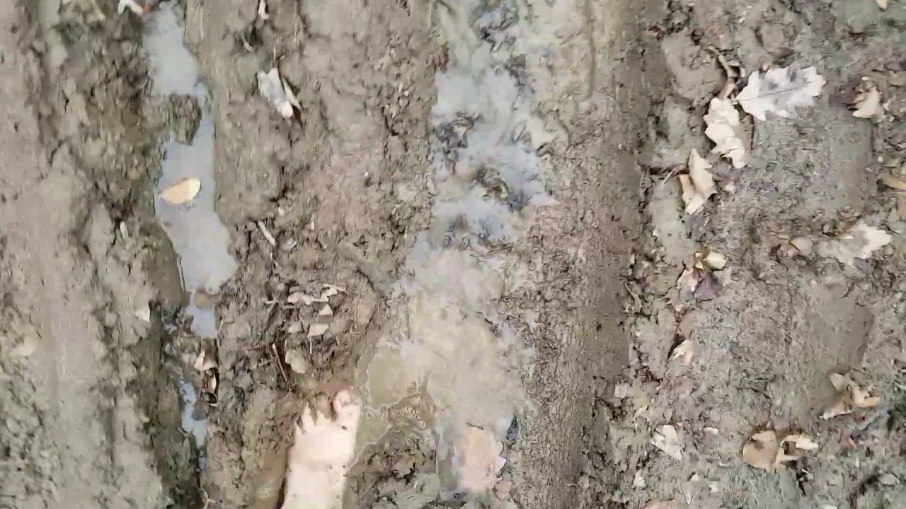 Barfu&szlig; durch den Schlamm