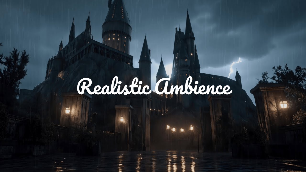 Hogwarts in the Rain ⚡ Thunderstorm Ambience with Lightning for Sleep, Study & Magical Relaxation