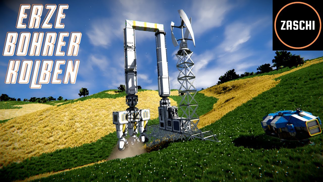 Space Engineers Tutorial #3 - Erze, Bohrinsel & Kolben - Deutsch