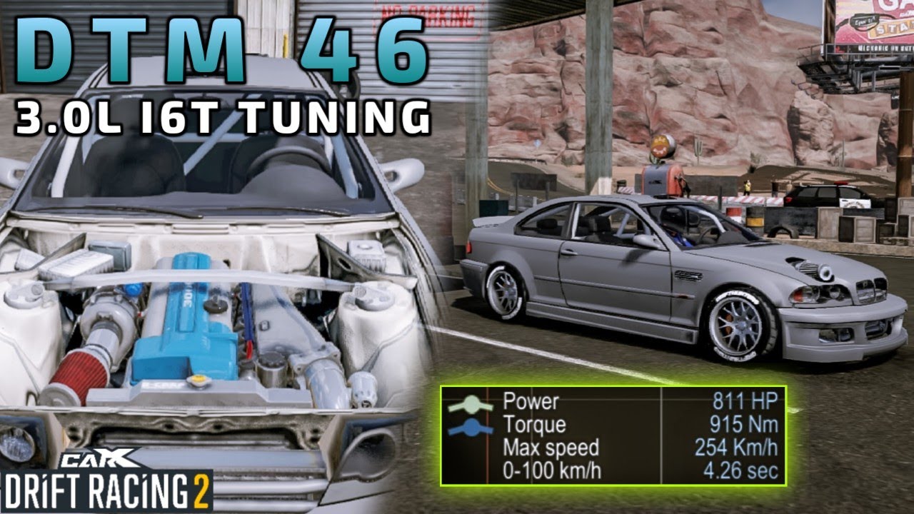 DTM 46 (BMW E46) 3.0L I6T ENGINE TUNING - CarX Drift Racing 2