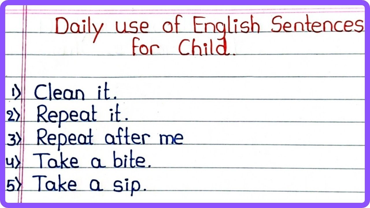 50 Simple English Sentence For Kids | Daily Use English Sentence For Kids | Spoken English For Kids