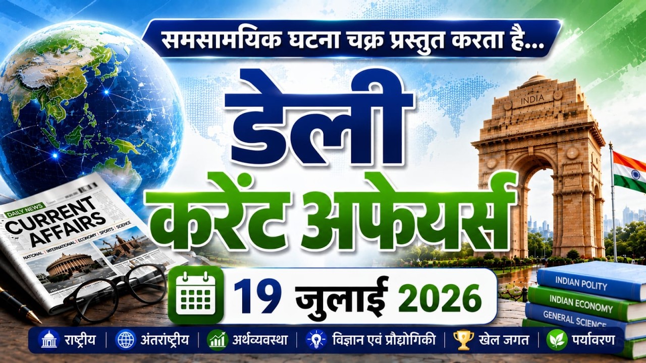 19 जुलाई 2026  || डेली करेंट अफेयर्स|| घटना चक्र पब्लिकेशन