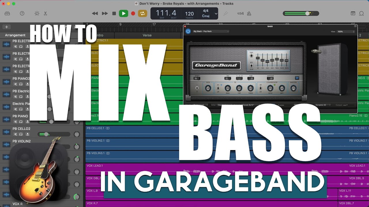 Как микшировать бас-гитару в GarageBand (урок по GarageBand)