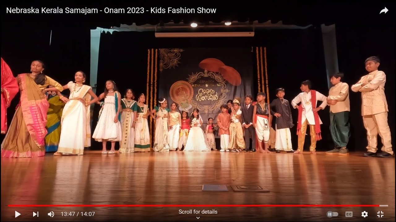 Nebraska Kerala Samajam - Onam 2023 - Kids Fashion Show