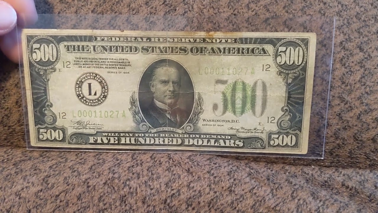 $500 Bill from 1934
