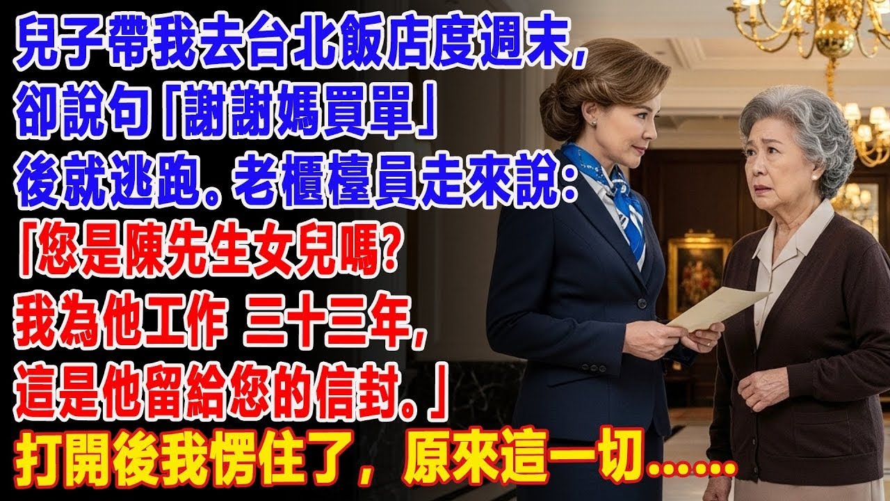 【真實故事】😱 兒子沒付錢逃離飯店……櫃檯卻問：「您是陳先生的女兒嗎？」🤫  父母子女冲突   真實故事   故事分享   情感故事   晚年哲理   說故事