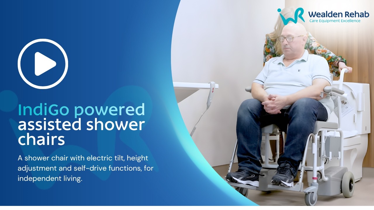 IndiGo powered assisted shower chairs