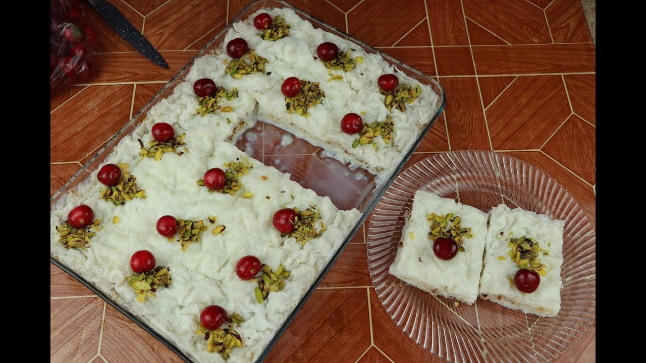 اشهر حلوى رمضانية في تركيا Güllaç سهل وخفيف جدا حلى كلاج بالحليب والمكسرات مع رباح ( الحلقة 462 )