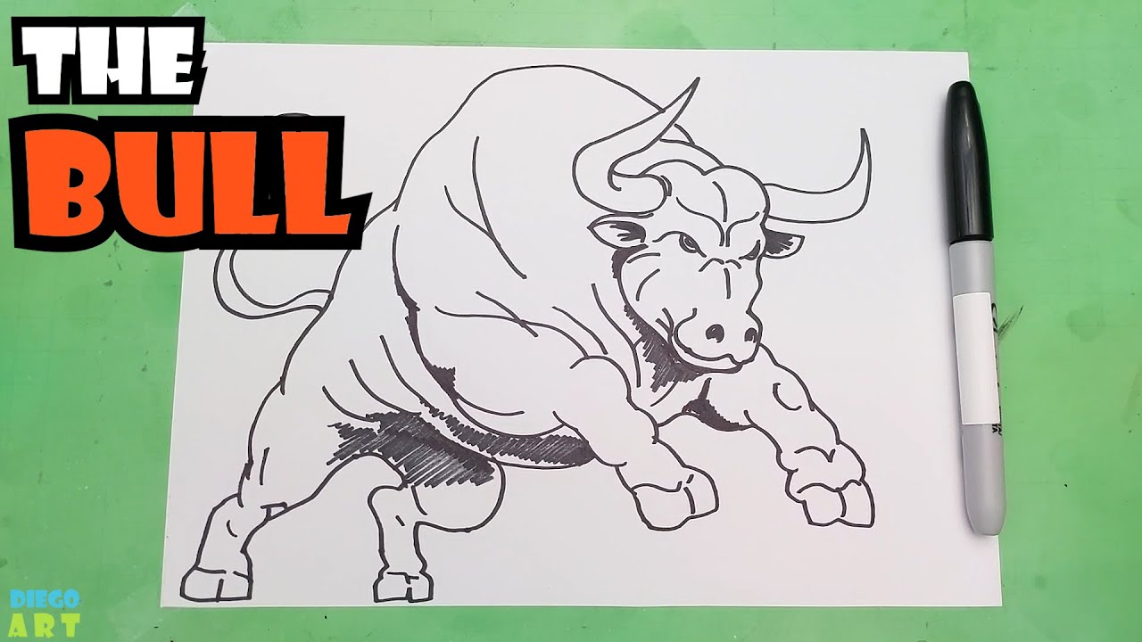 💥Easy Bull Drawing – Powerful and Elegant Attack Pose 🐂