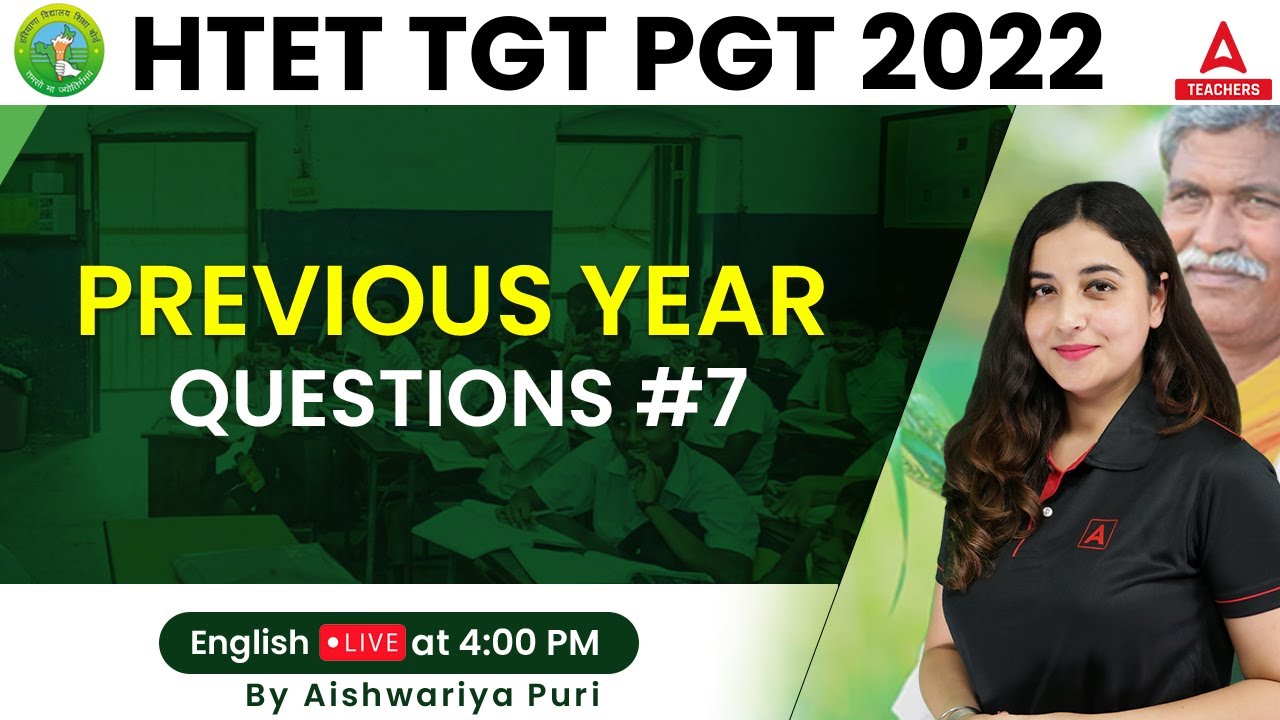 HTET 2022 | HTET TGT/PGT English | Previous Year Questions #7 | By Aishwarya Puri
