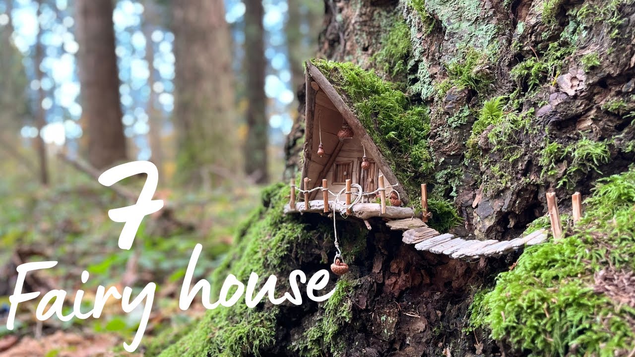 DIY Fairy Tree House using natural materials