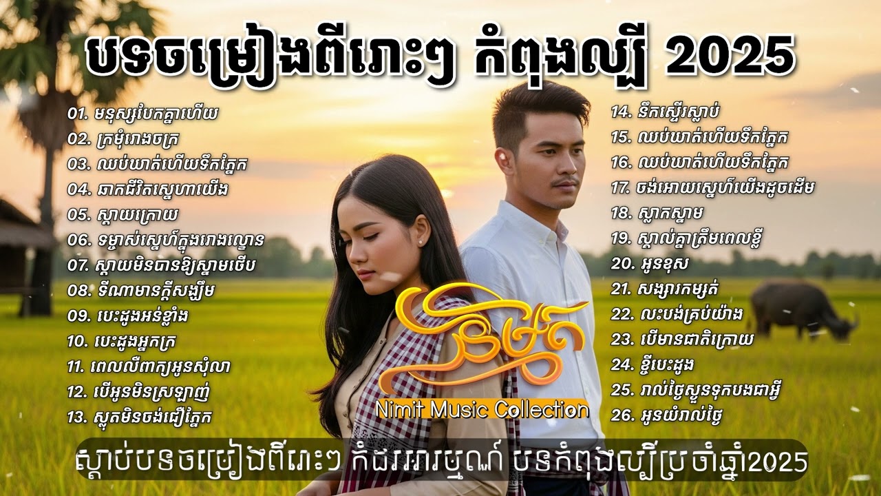 ចម្រៀងចេញថ្មីកំសត់ពីរោះៗ I ជ្រើសរើសបទបែបស្រុកស្រែ 2025 Khmer Bolero OFFICIAL VIDEO [និម្មិត Music ]