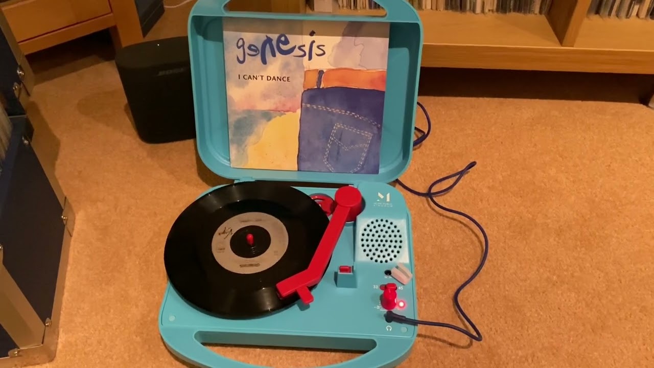 Genesis - I Can’t Dance 7” record, music public kingdom portable record player