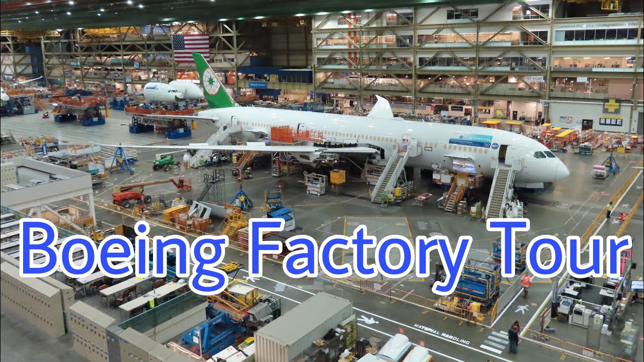 Экскурсия по заводу Boeing в Эверетте | Линия сборки Boeing 747, 767, 777, X и 787