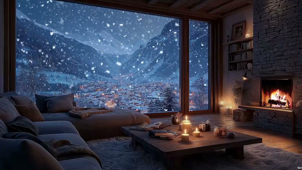 Winter Chase | Cold Wind Racing Outside, Warm Fire Inside & Deep Winter Atmosphere