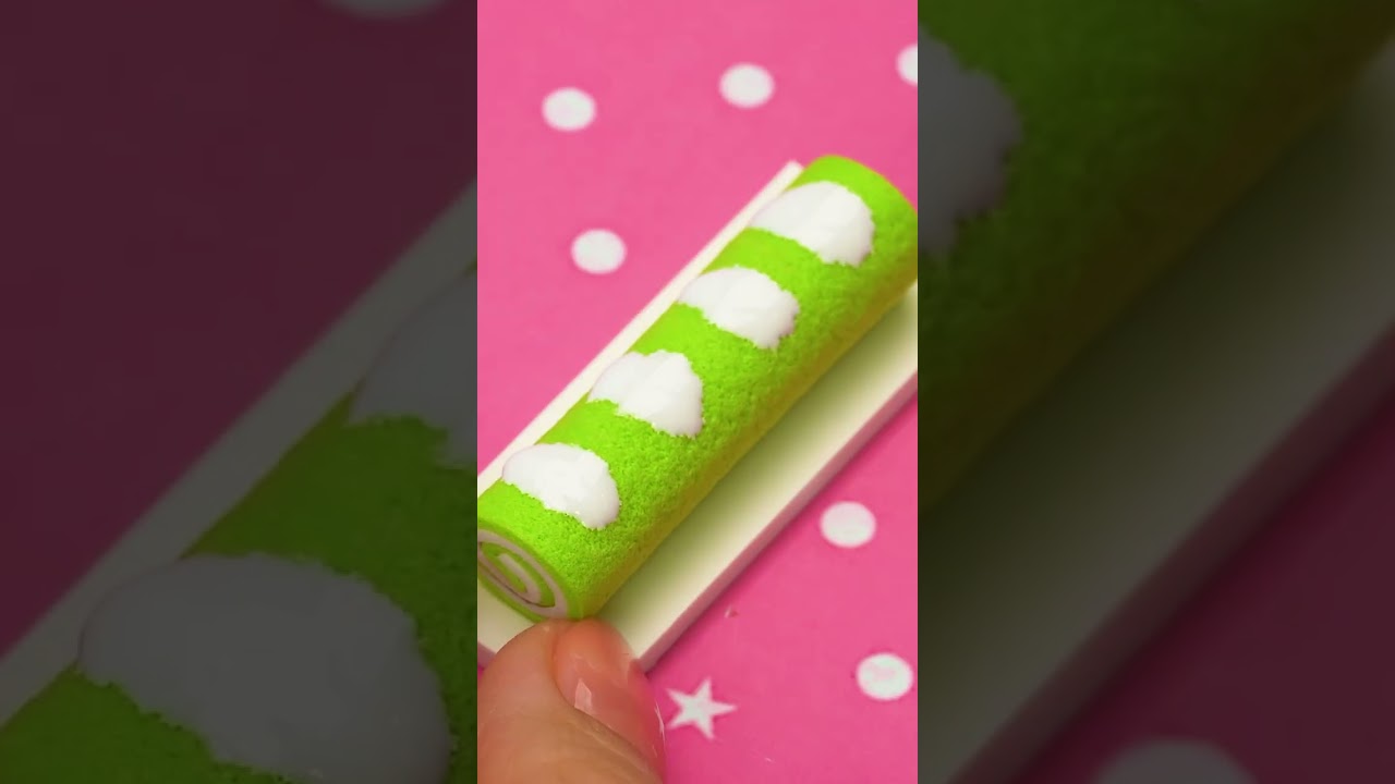 How To Make Mini Roll Cake For Barbie 😋🍰 | MINIATURE IDEAS FOR DOLLHOUSE | #Shorts