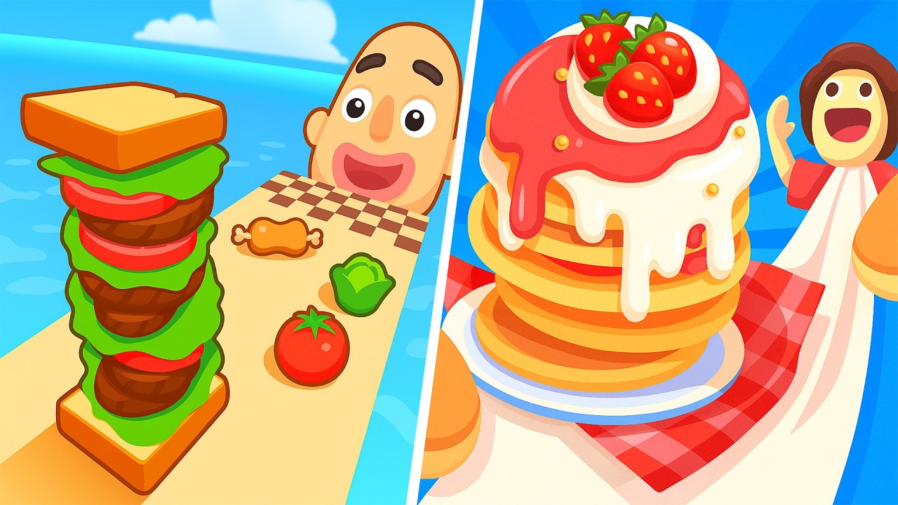 Sandwich Runner VS Pancake Run - All Level Gameplay Android iOS New Update Ep110