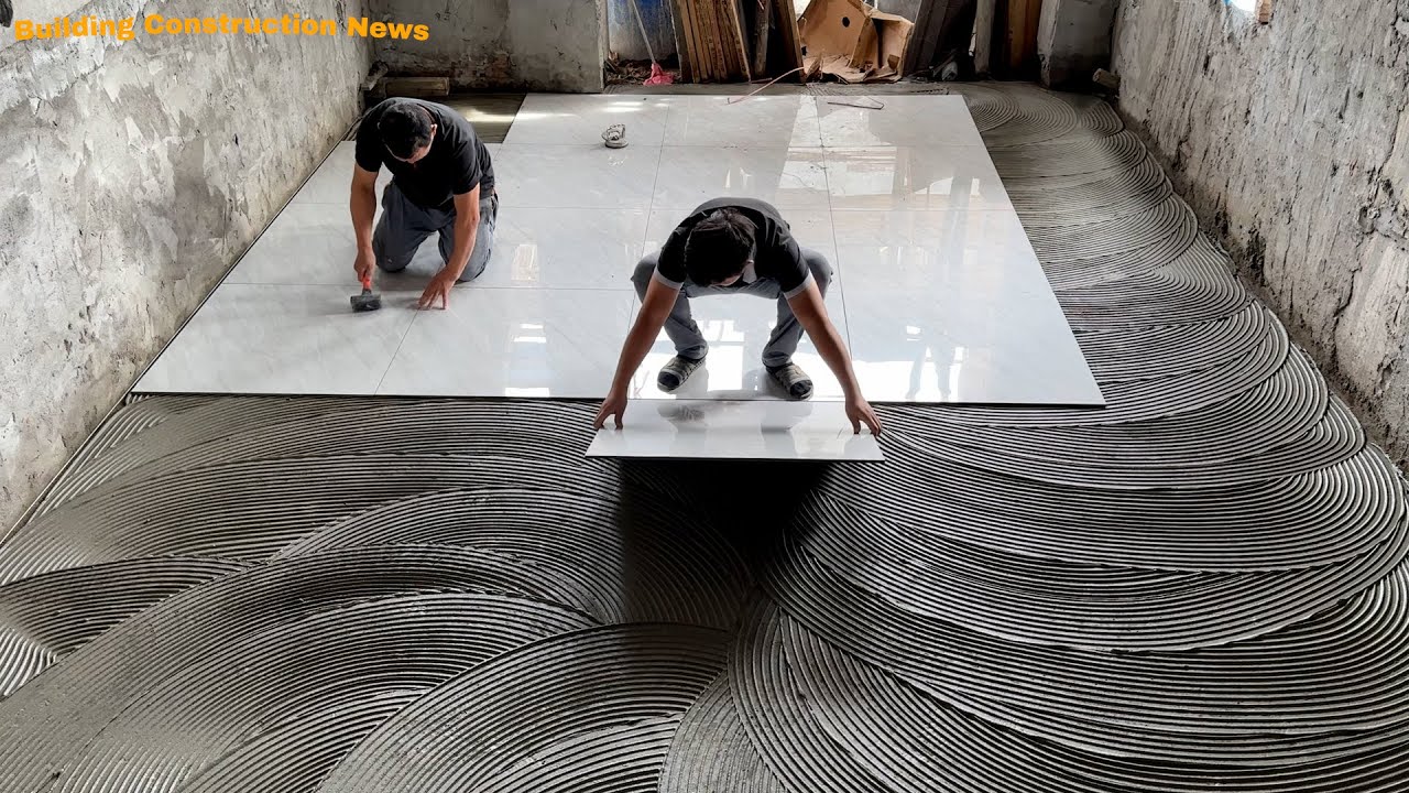 How We Construct And Install Ceramic Tiles Fastest For Living Room Floor With Cost 1000 Usd