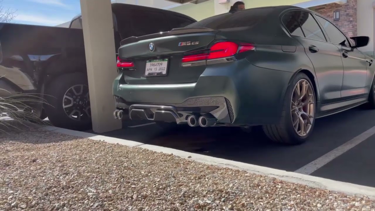 2022 BMW M5 CS with BMW M Performance Titanium Exhaust and ER Secondary Downpipes Cold Start