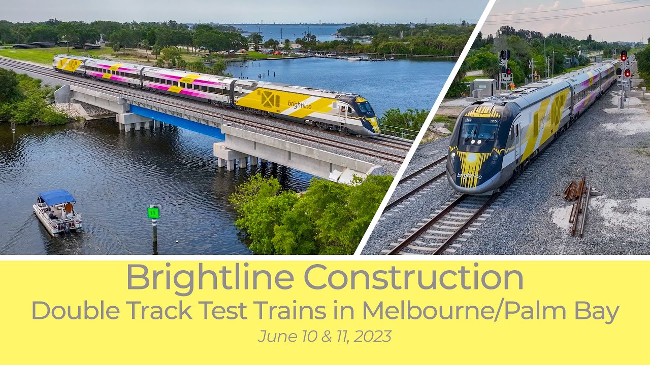 Brightline Construction: Double Track Test Trains in Melbourne/Palm Bay - June 2023