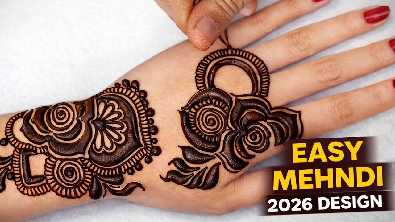 Ramadan special mehndi design | Easy mehndi design 2026 | Bold henna design | Rose flower mehndi 