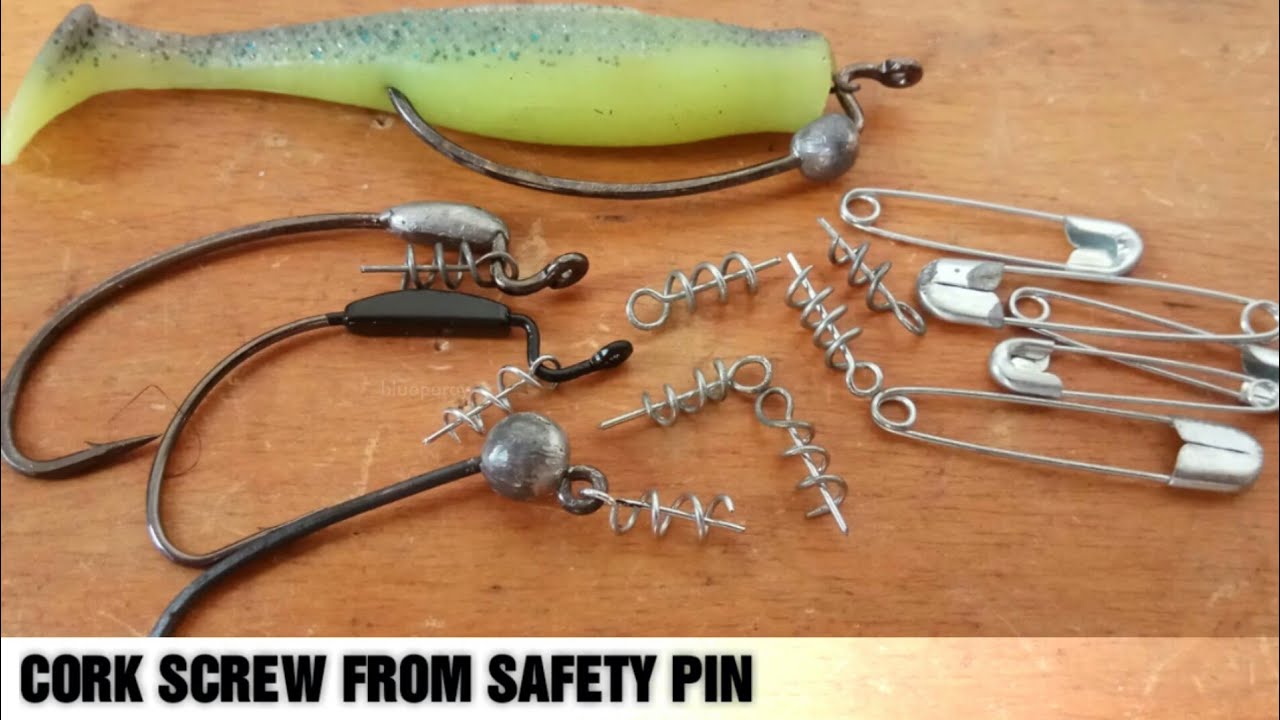 Making Shallow Screw Out Of Safety Pin, For Soft Plastic Bait