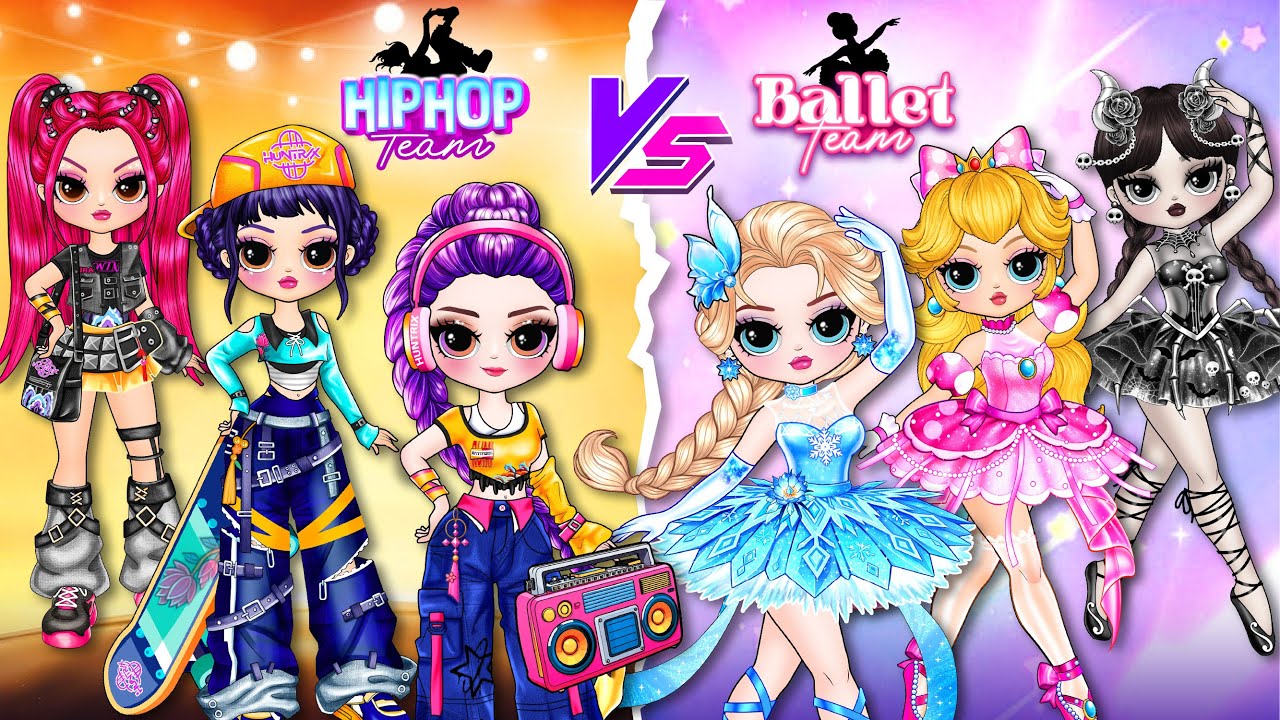 K-Pop Demon Hunters | Huntrix vs Disney Princess: Ballet or HipHop? | Best DIY Fashion Paper Dolls
