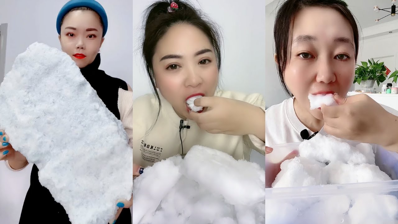 POWDERY FREEZER FROST CHUNKS ICE FROST EATING ASMR ❄️ CRUNCH WHITE ICE ASMR 먹방 ASMR 얼음먹방 ASMR 氷