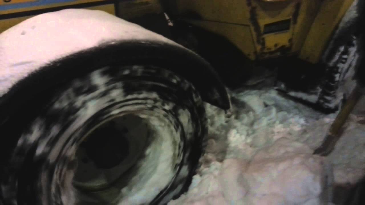 Plow tractor gets stuck in snow - Sweden
