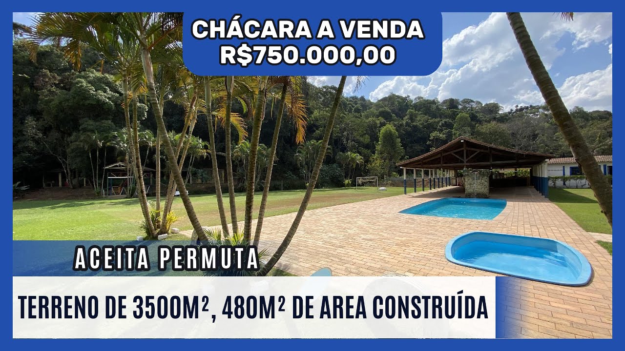 Chácara a venda em Mairiporã-SP  com 3500m² de terreno, 480m² de area construida. Aceita permuta !