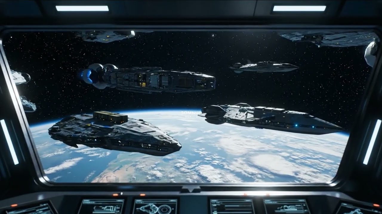 Sci-Fi Control Room Ambience | Space Station View & Bleeps | for Focus & Coding