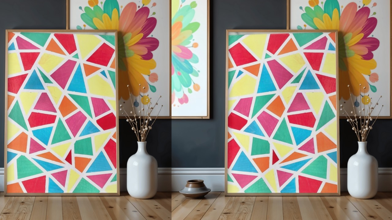 Stained Glass Abstract Painting 🎨 Acrylic idea for beginners anyone can do 🖌️