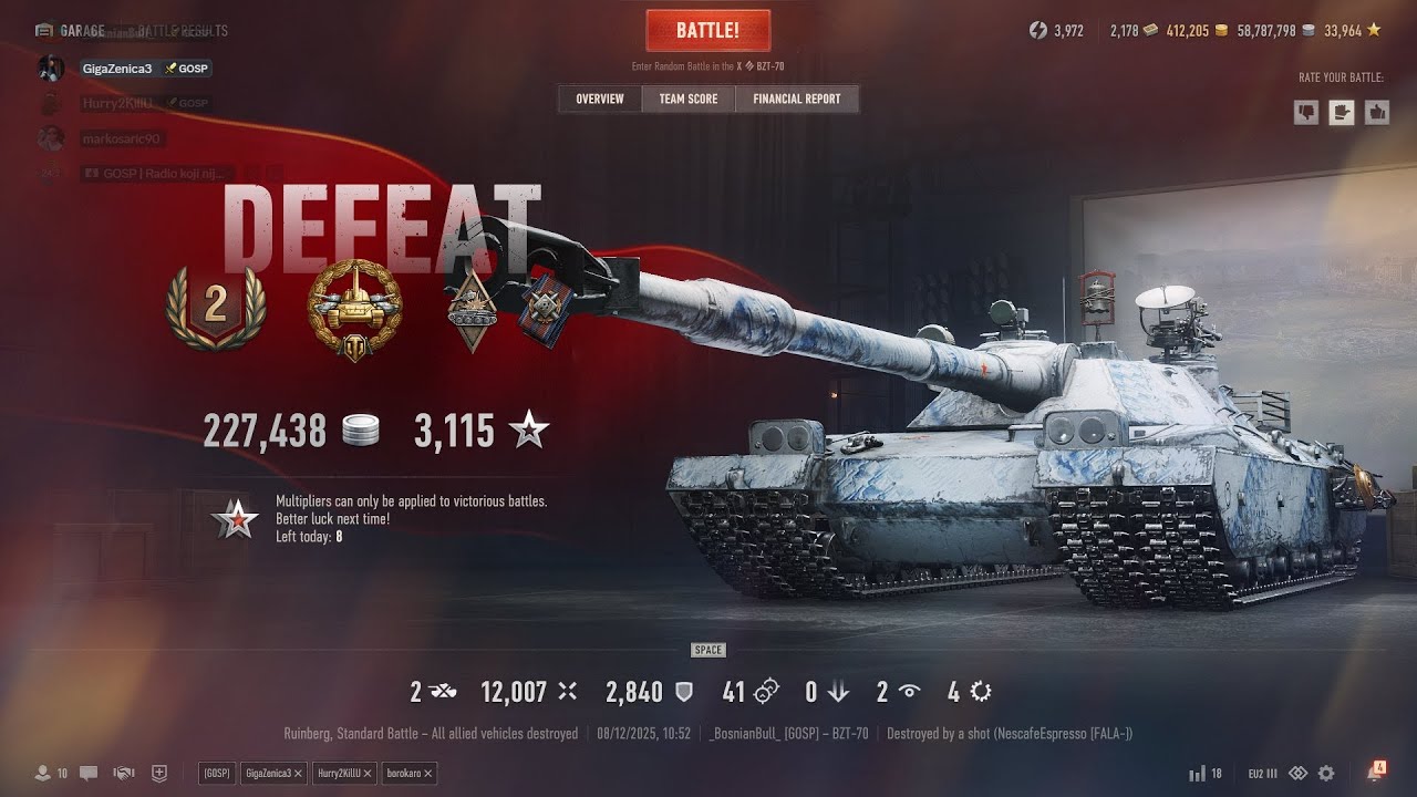 BZT-70: _BosnianBull_12k dmg. Alone against all! #worldoftanksreplays #wotreplays #worldoftanks