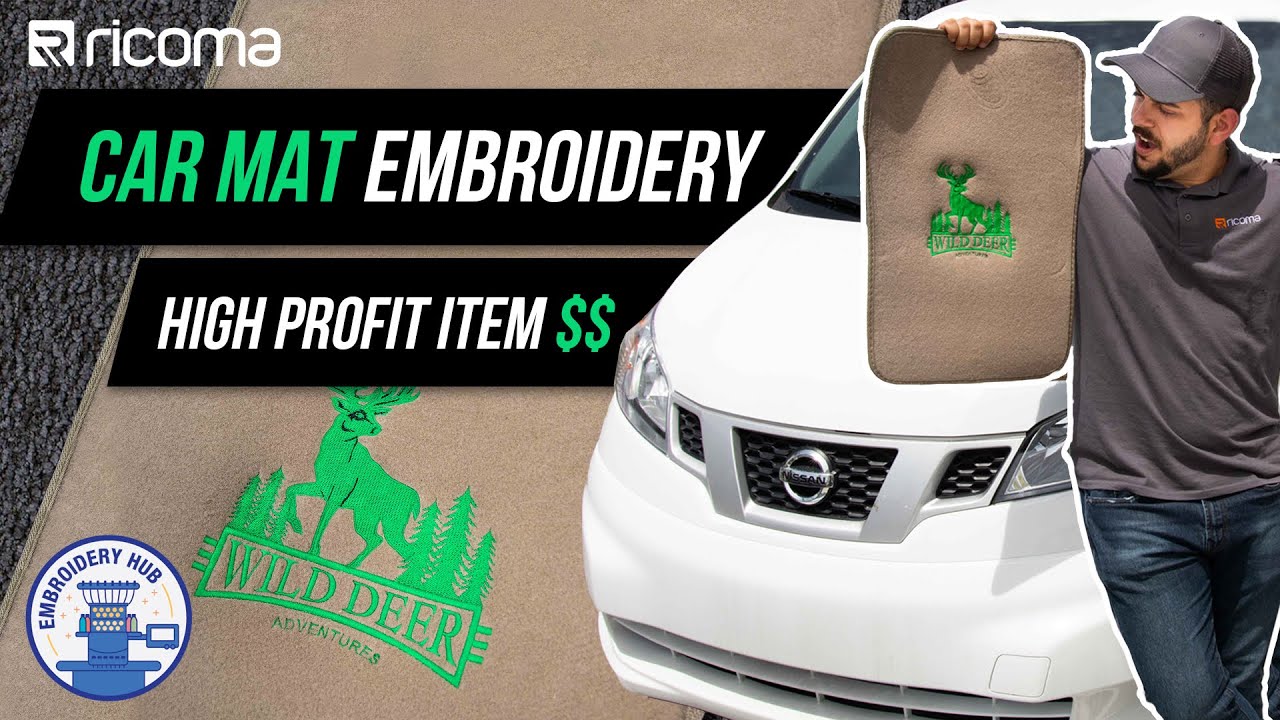 EMBROIDERY On Car Mat | Thickest & Hardest Material | FREE Design Download (EMB Hub Ep121)