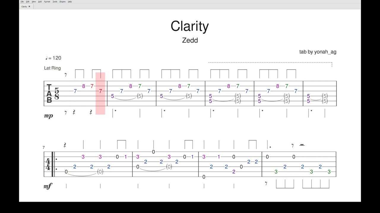 Clarity - Zedd - Fingerstyle Guitar Tab