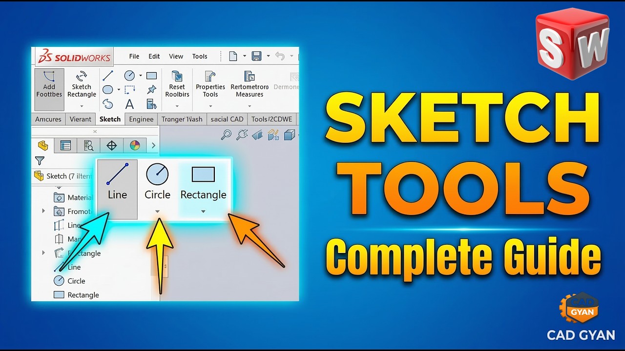 SolidWorks Sketch Tools Explained – Creation & Modification (Hindi)