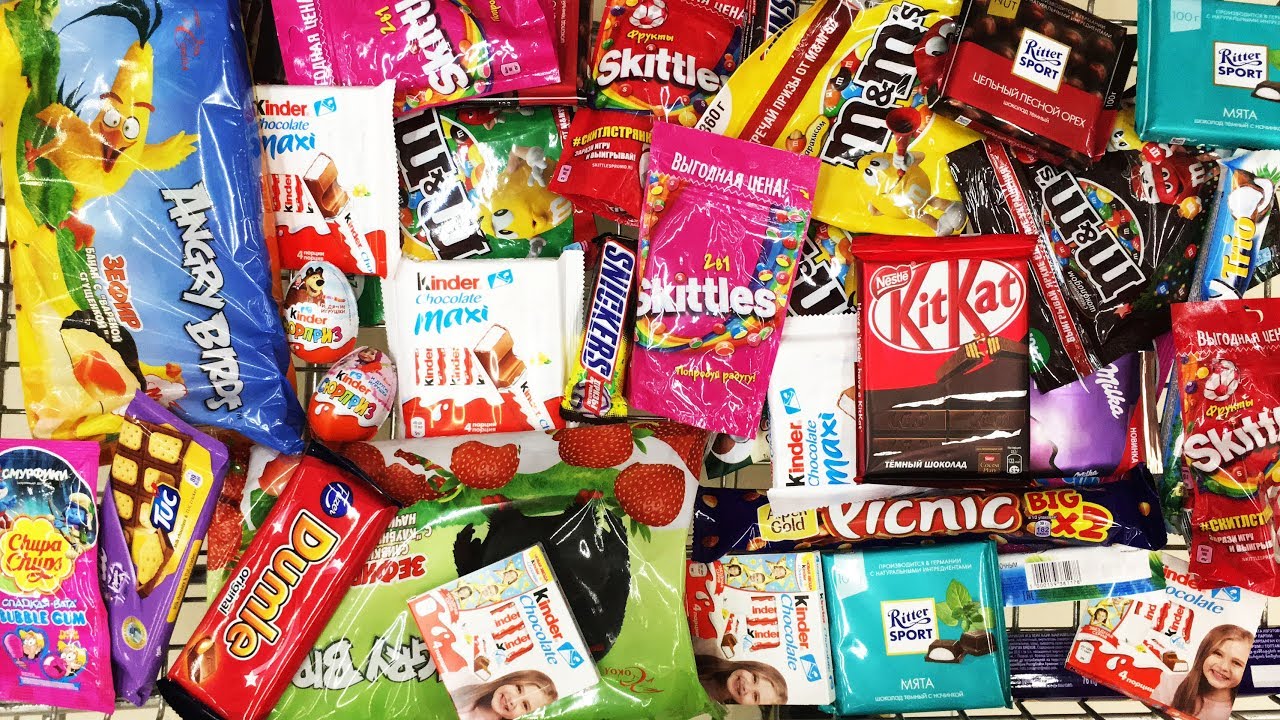 A Lot Of NEW Candy 2018 #40 ASMR / АСМР Покупка Киндер Сюрпризы Маша и медведь, KitKat