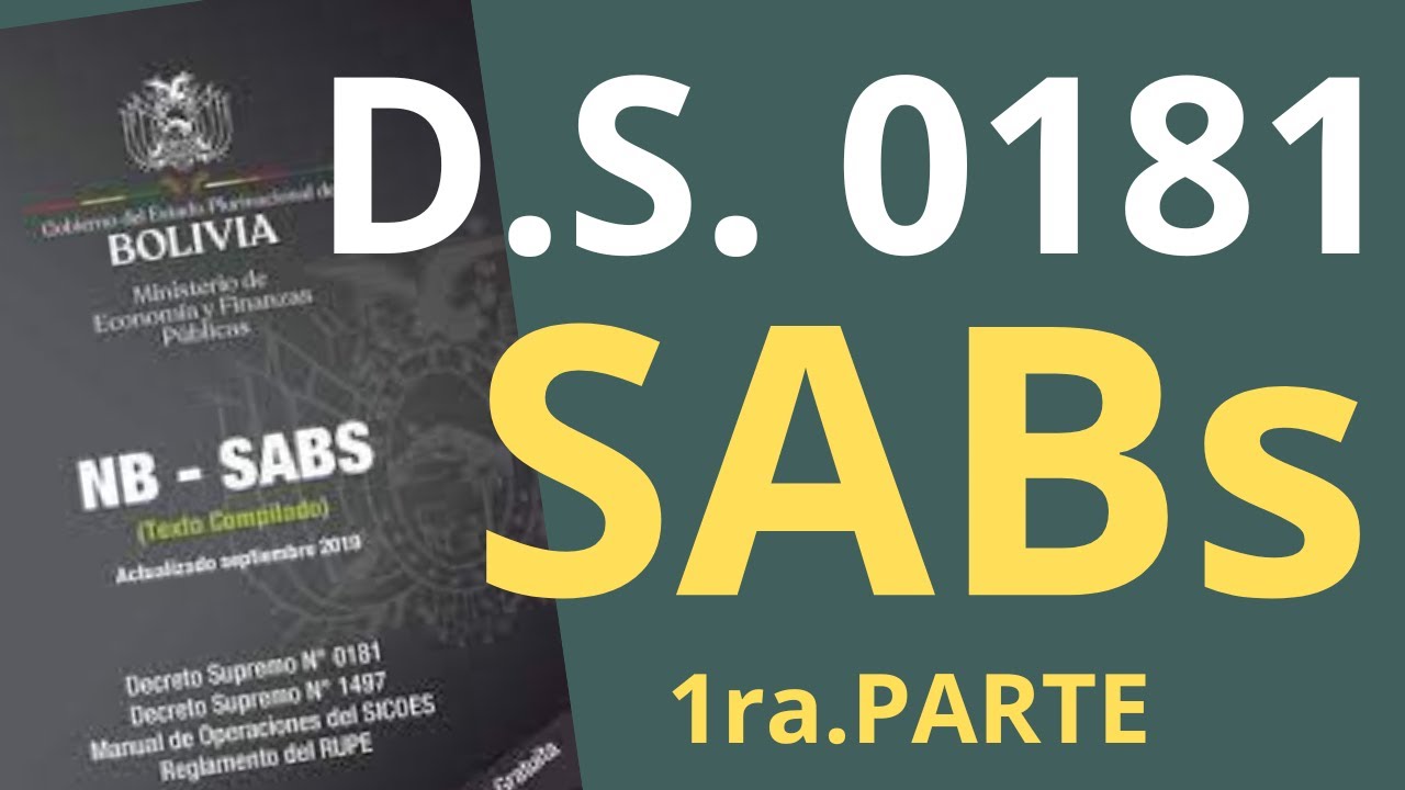 DECRETO SUPREMO 0181 - SABs