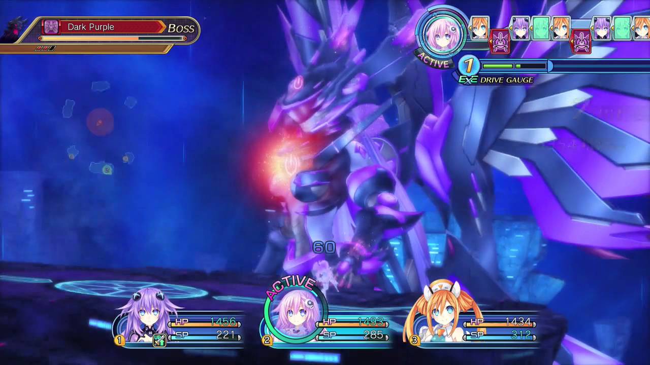 Megadimension Neptunia VII Dark Purple Boss fight