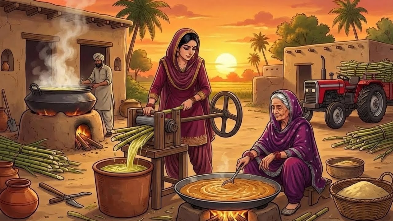 On This Sunny Day, I Made Traditional Jaggery with My Mother in Law | ASMR Village Life