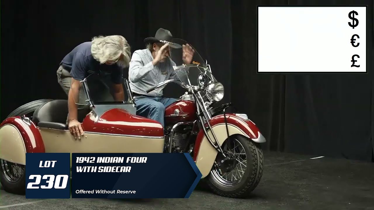 1942 Indian Four With Sidecar Sells for $151,200 at the Kannenberg Collection Auction