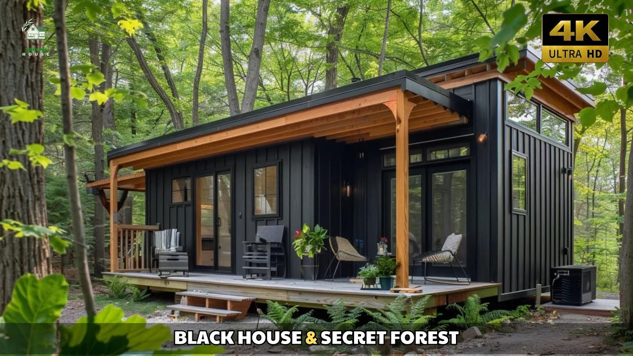 Modern Forest Cabin: Black Wooden Stilt House Escape