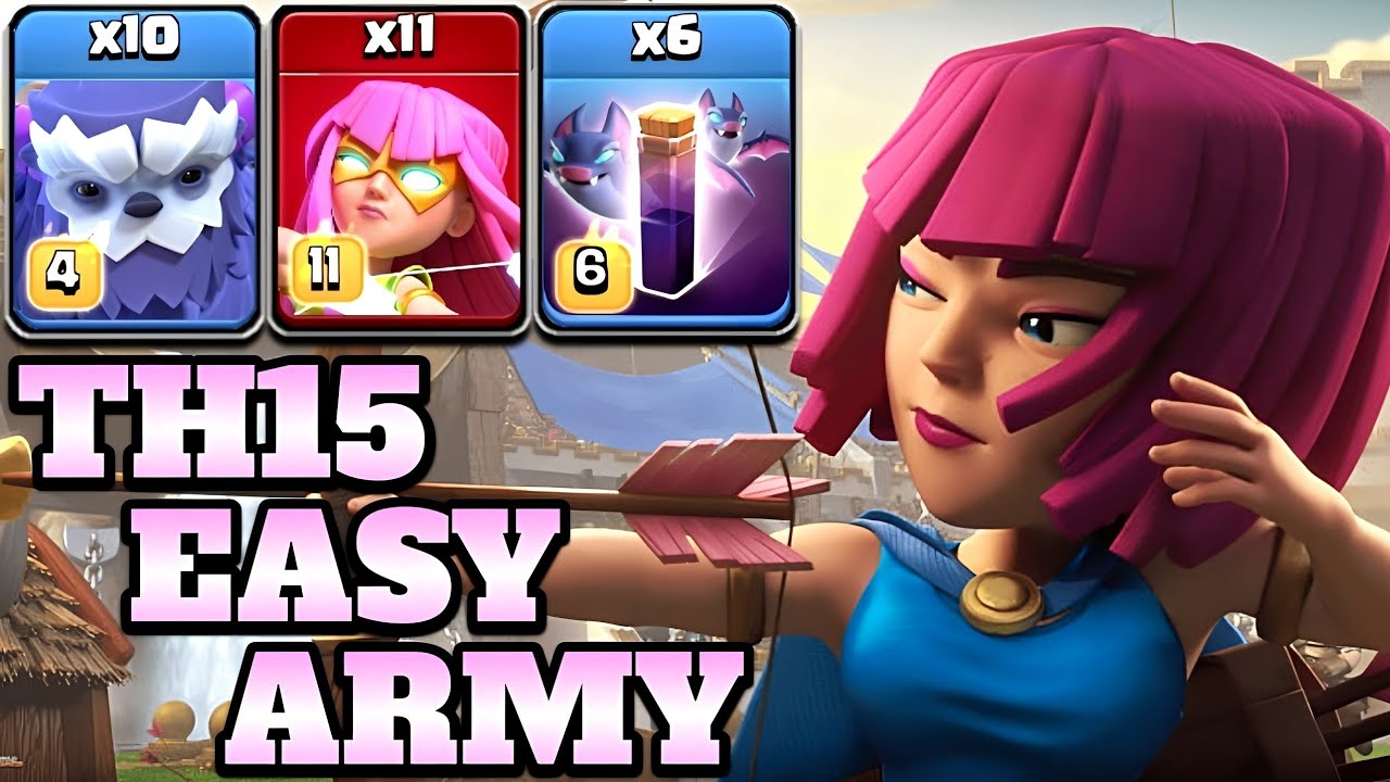 Destroy Bases With This Easy Attack!! Yeti + Super Archer + Bat Spell - Th15 Attack Strategy | COC