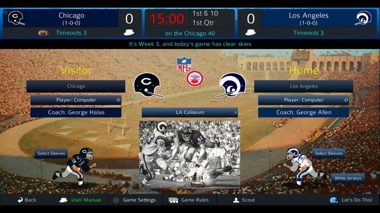 Pro Strategy Football 2026 early look - 1966 Week 3 cpu vs cpu