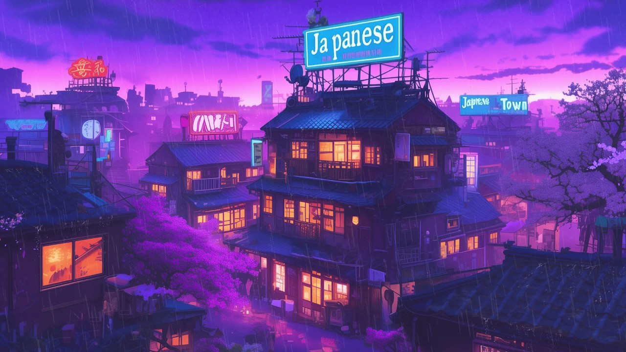 Rainy Streets of Japan 🌙 Lofi Hip Hop Beats | 80s & 1990 | The Japanese Town