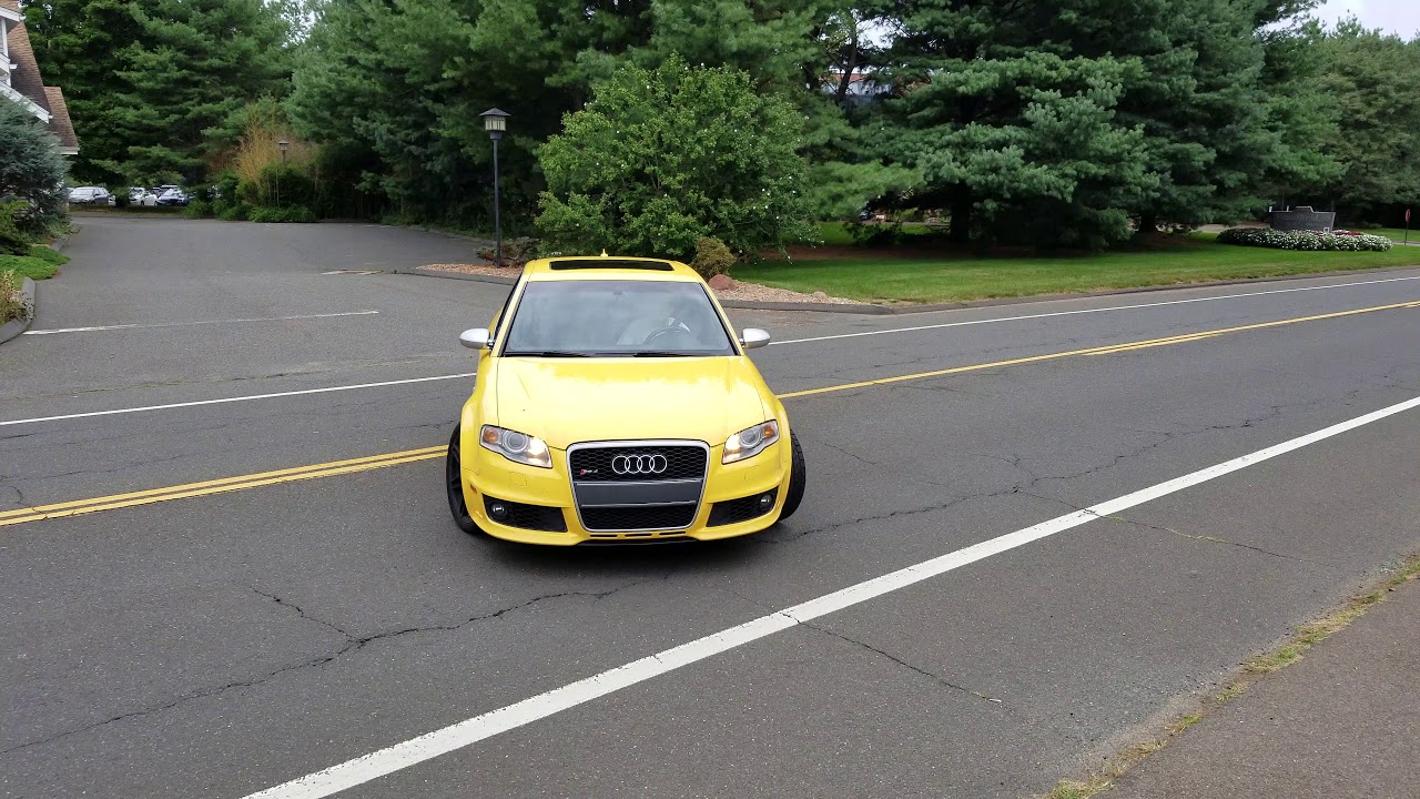 Imola Yellow B7 RS4 w/ Milltek Non-Res Exhaust