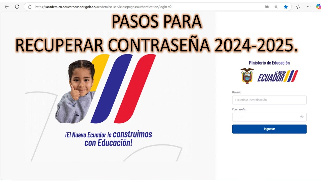 RESETEO Y RECUPERACION  SISTEMA DE CALIFICACIONES DE ECUADOR SIEE 2024 2025