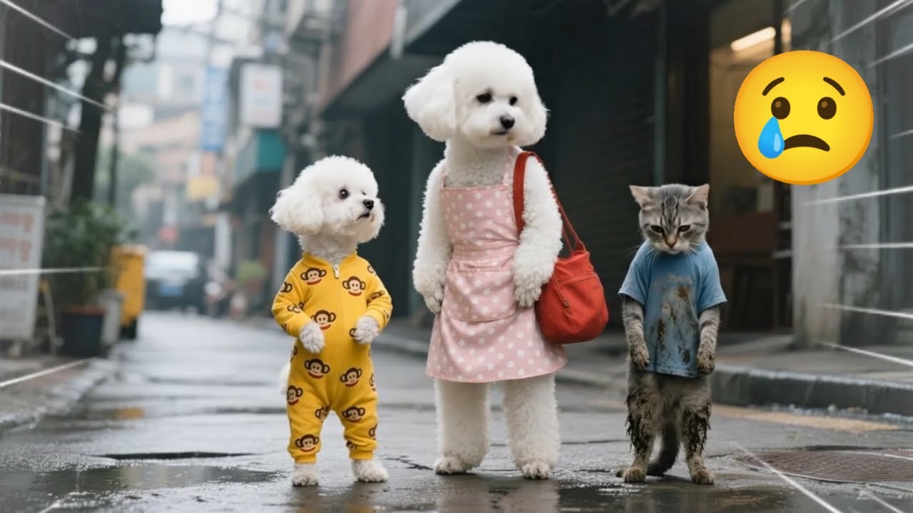 A Lost Kitten in the Rain… What These Two Bichon Dogs Did Will Touch Your Heart.